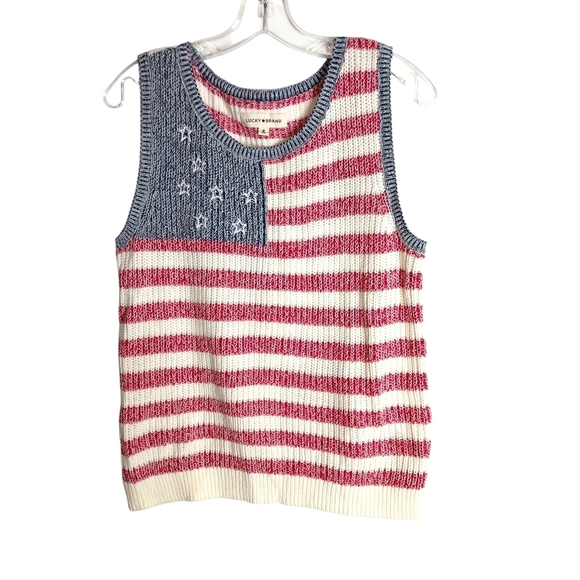Lucky Brand Sweaters - Lucky Brand  -American Flag sleeveless sweater - Size M